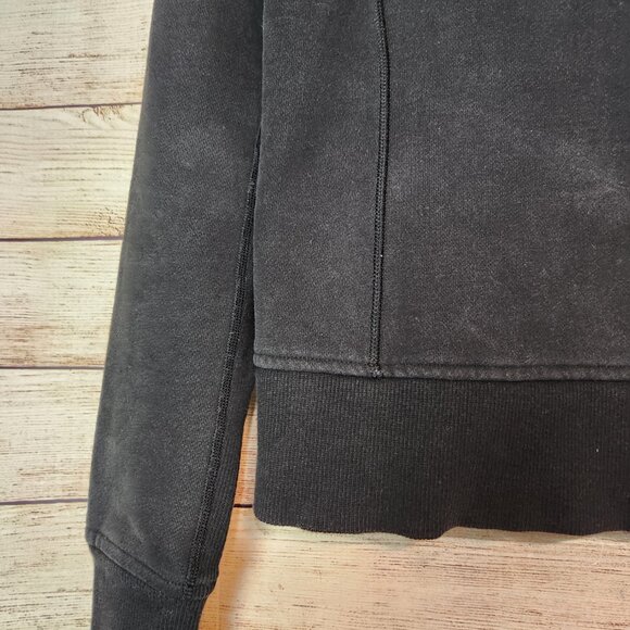 Lululemon Special Edition Scuba Hoodie Logo Size 10 Black Thumb Holes Rare Logo - Picture 15 of 16